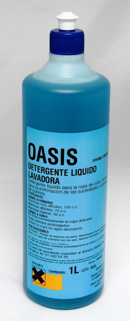 Detergente Líquido para Lavadora Concentrado 1 Litro - Oasis Venta Directa
